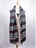 Abstract Printed Two-Tone Scarf W/ Fringe